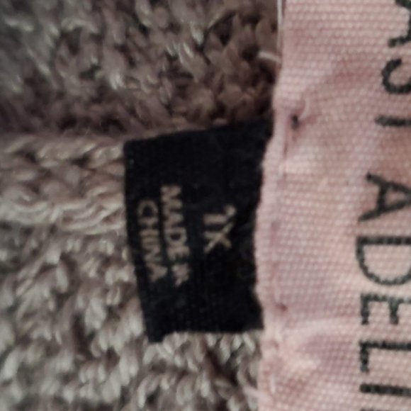 East Adeline Light Mauve Cowl Neck Sweater with Kangaroo Pocket, XL - Picture 7 of 8